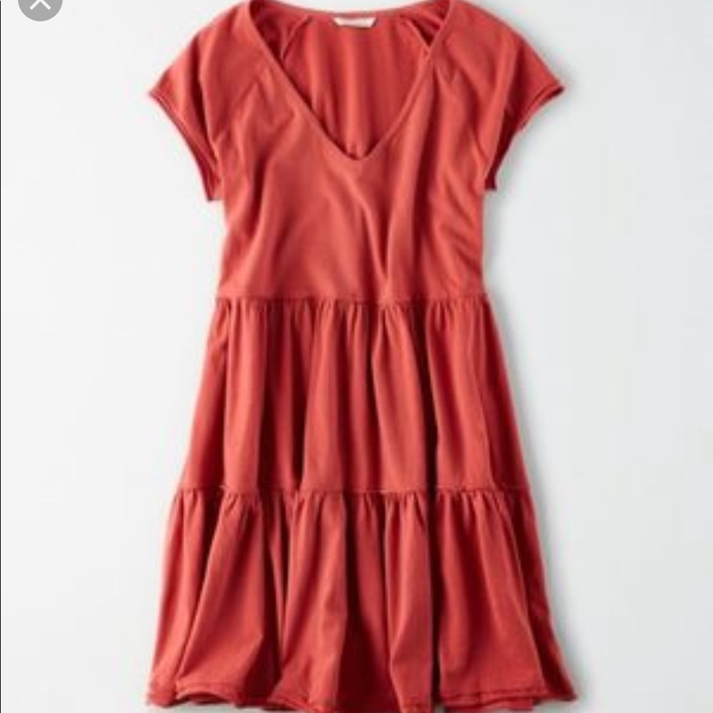 American Eagle short sleeve tiered dress N…